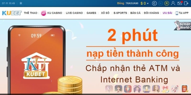 Lưu ý khi nạp tiền Kubet